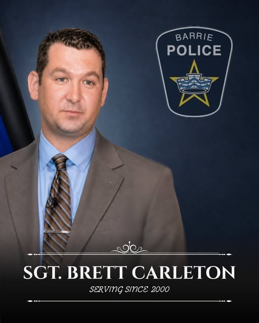 BARRIE POLICE SERVICE MOURNS PASSING OF SERGEANT BRETT CARLETON